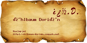 Öhlbaum Dorián névjegykártya